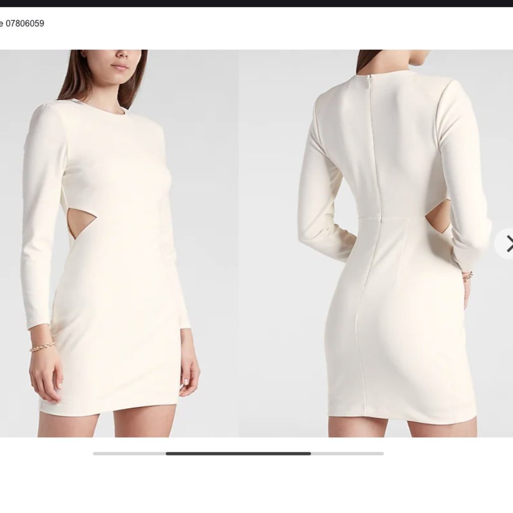 Express Strong Shoulder Side Cutout Mini Dress